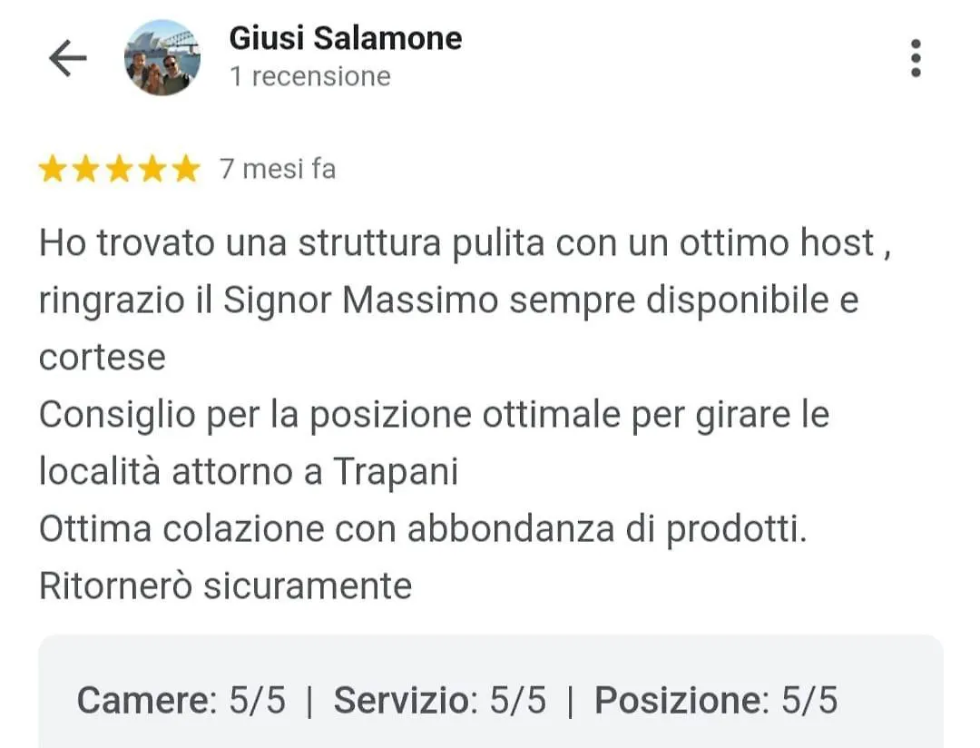 Penzion Bianco Dormire Trapani Itálie